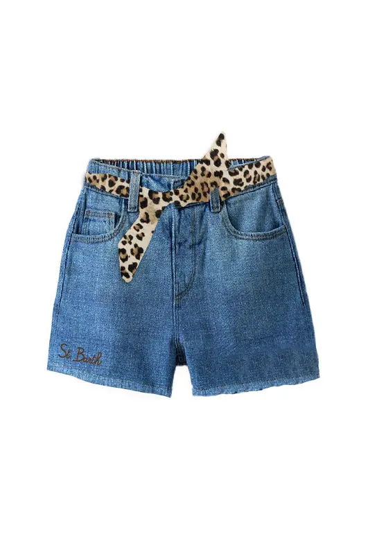 in denim e tessuto con ricamo ragazza