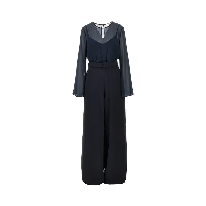 Jumpsuit in cady e chiffon
