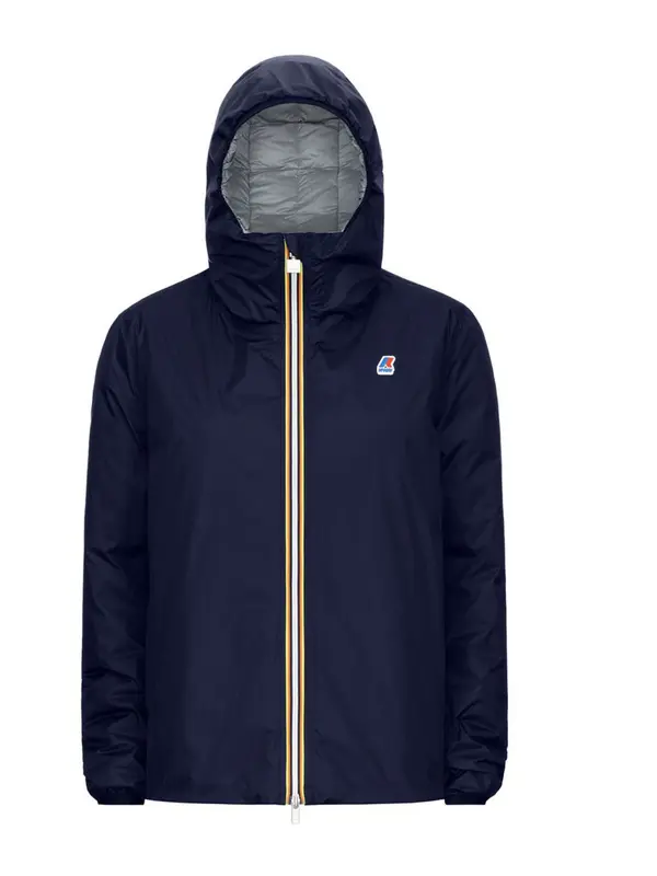 K-way Piumino Imbottita Reversibile con Cappuccio Logo in Silicone