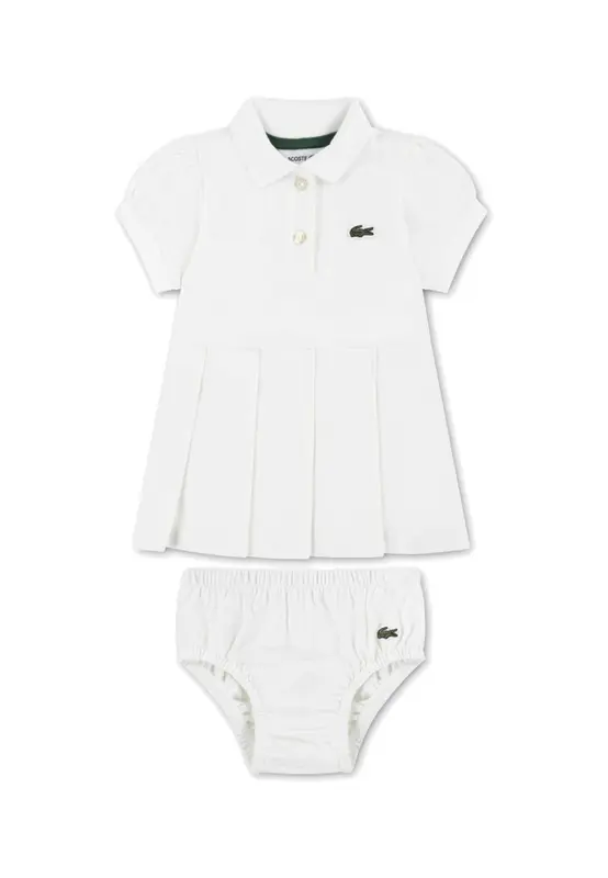 Lacoste Abito Estivo Neonata Panna
