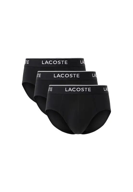 Lacoste Slip Uomo Confezione da 3 in Cotone Tinta Unita con Logo