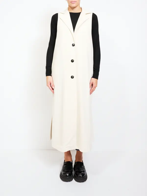 LE STREGHE - GILET FELPA SCRITTA - LATTE