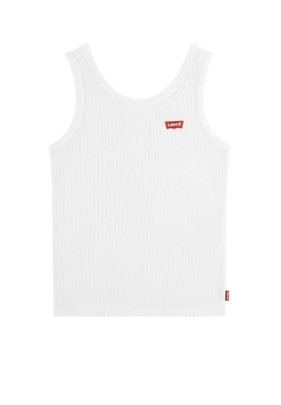 Levis Canotta Top Bianco Elasticizzata con Mini Logo