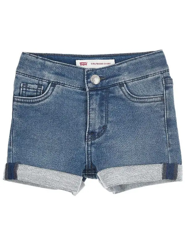 Levis Shorts in Morbido Cotone Tinta Unita con Risvolto Sul Fondo