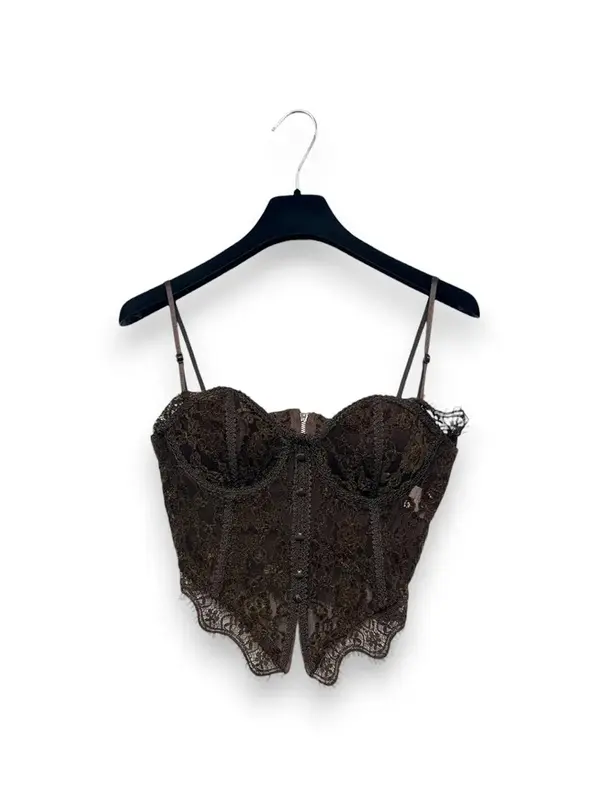 LOVEme Corsetto in pizzo con zip sulla schiena