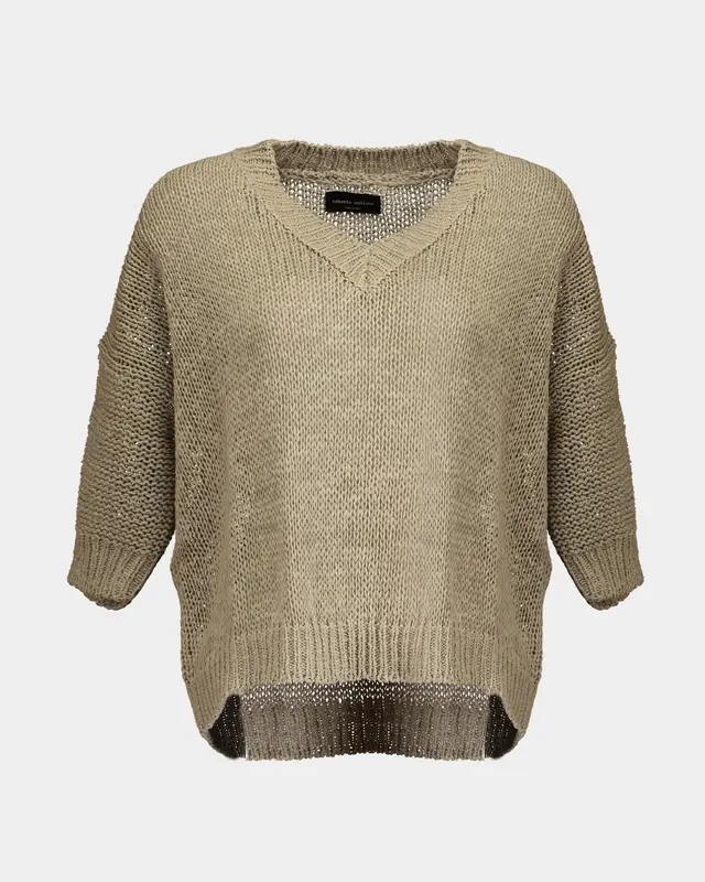 Maglia Boxy cotone tortora