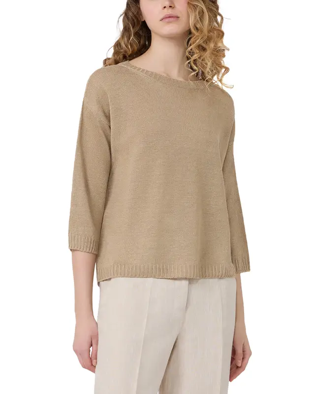 Maglia Cannone lino terra beige
