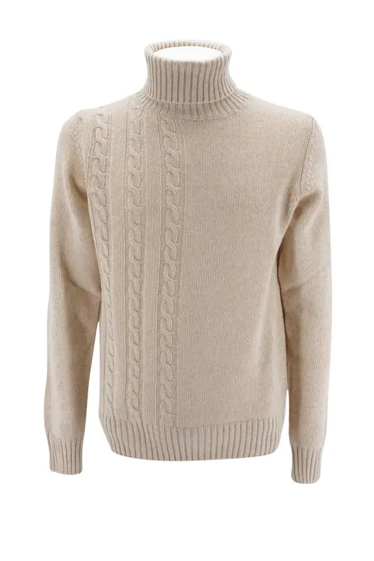 Maglia Daniele Alessandrini a collo alto / Beige