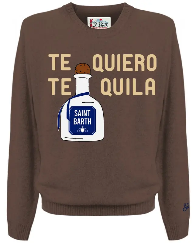 Maglia Girocollo con Logo / Marrone