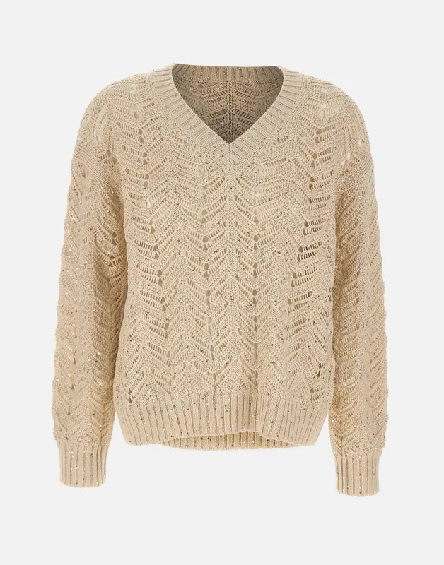 Maglia in filato di cotone con paillettes