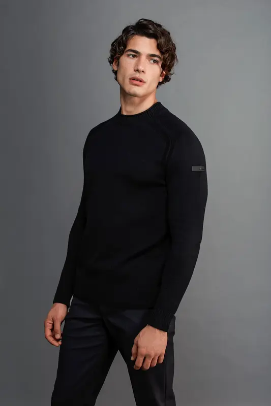Maglia Knit Cotton Plain Round / Nero