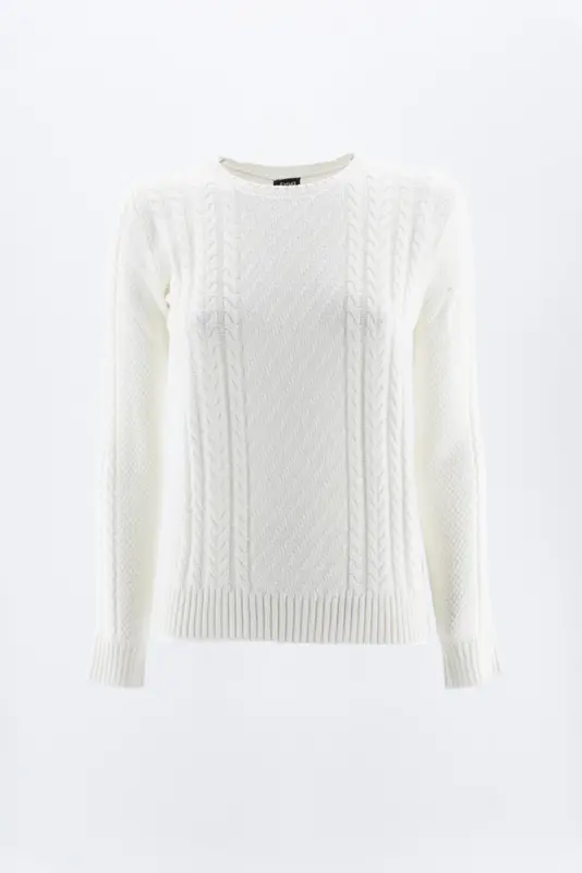 Maglia Lavorata a Trecce / Bianco