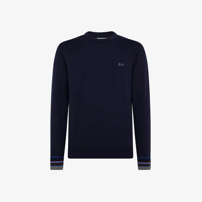 Maglia Sun 68 con polsini a contrasto / Blu