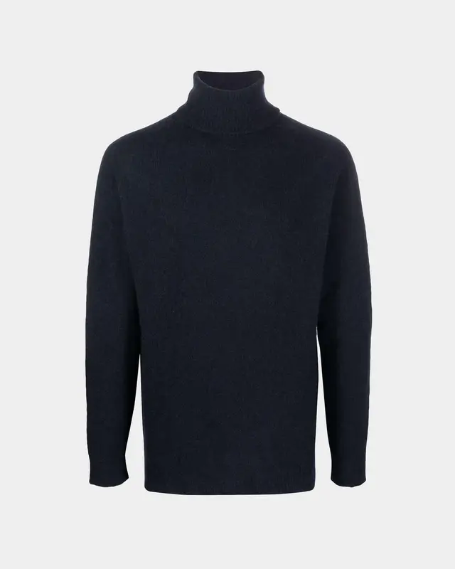 Maglione dolcevita cashmere blu navy