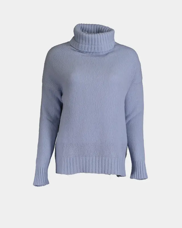 Maglione dolcevita morbido celeste