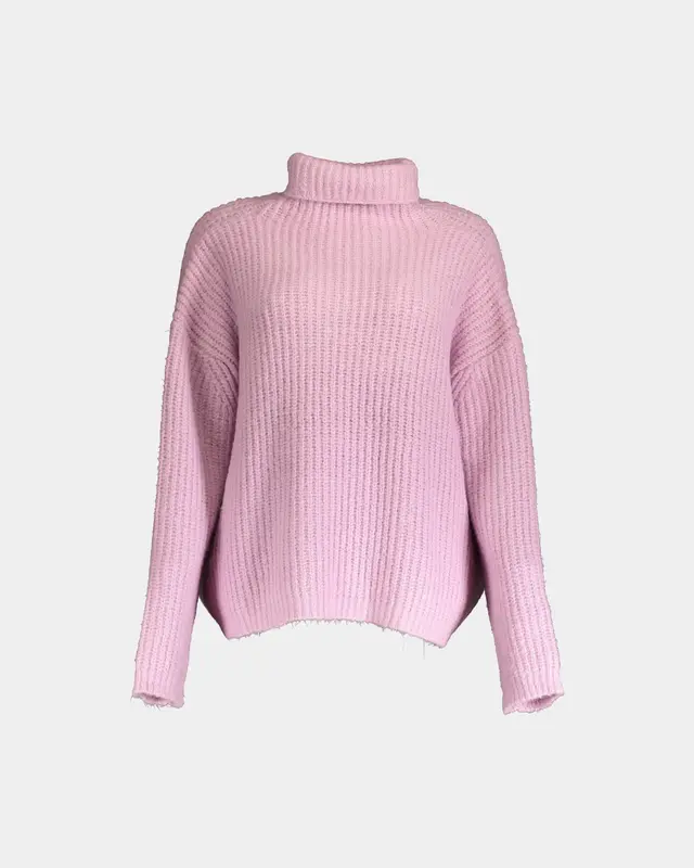 Maglione dolcevita rosa lilla