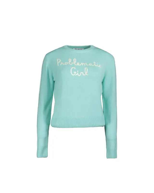 Maglione Problematic Girl turchese