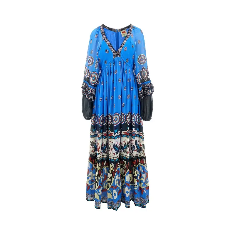 Maxi abito in georgette Ainika Tiles