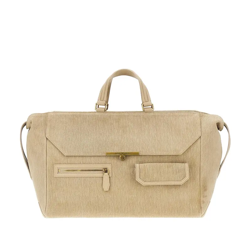 Maxi borsa in suede a costine