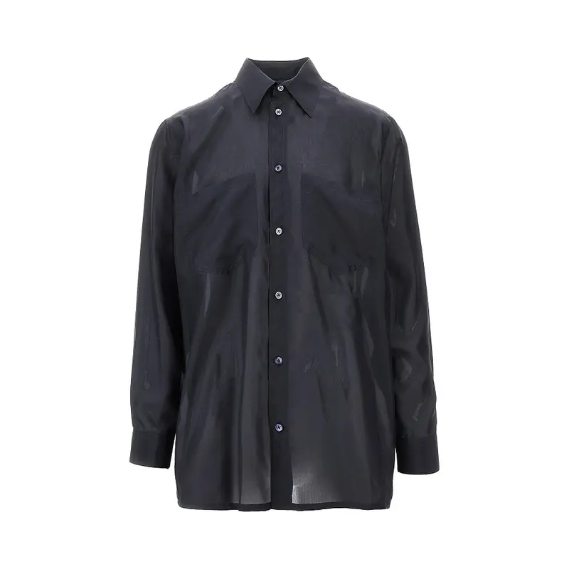 Maxi camicia in pura seta