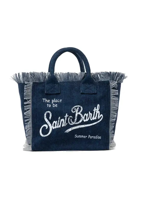 Mc2 saint barth Borsa Colette Blu con Contrasto Logo Bianco