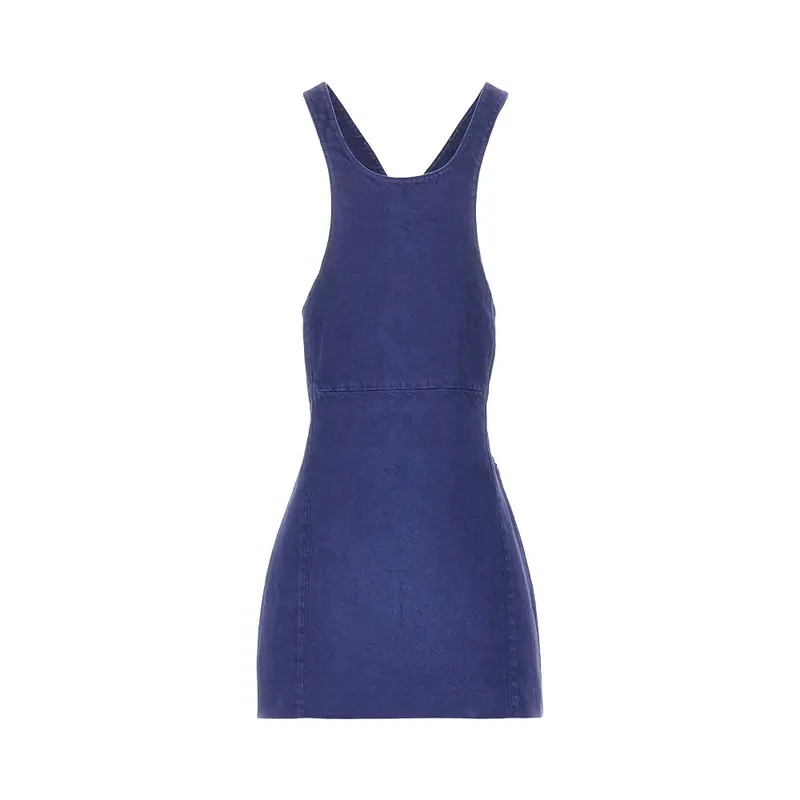 Mini abito grembiule in gabardine