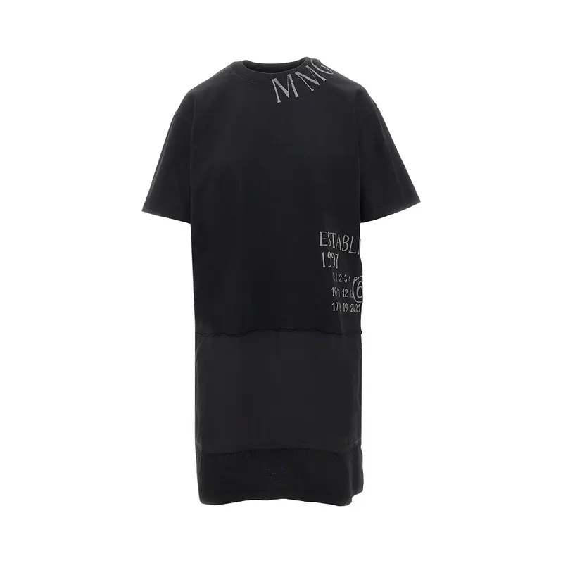 Mini abito T-shirt con stampa logo