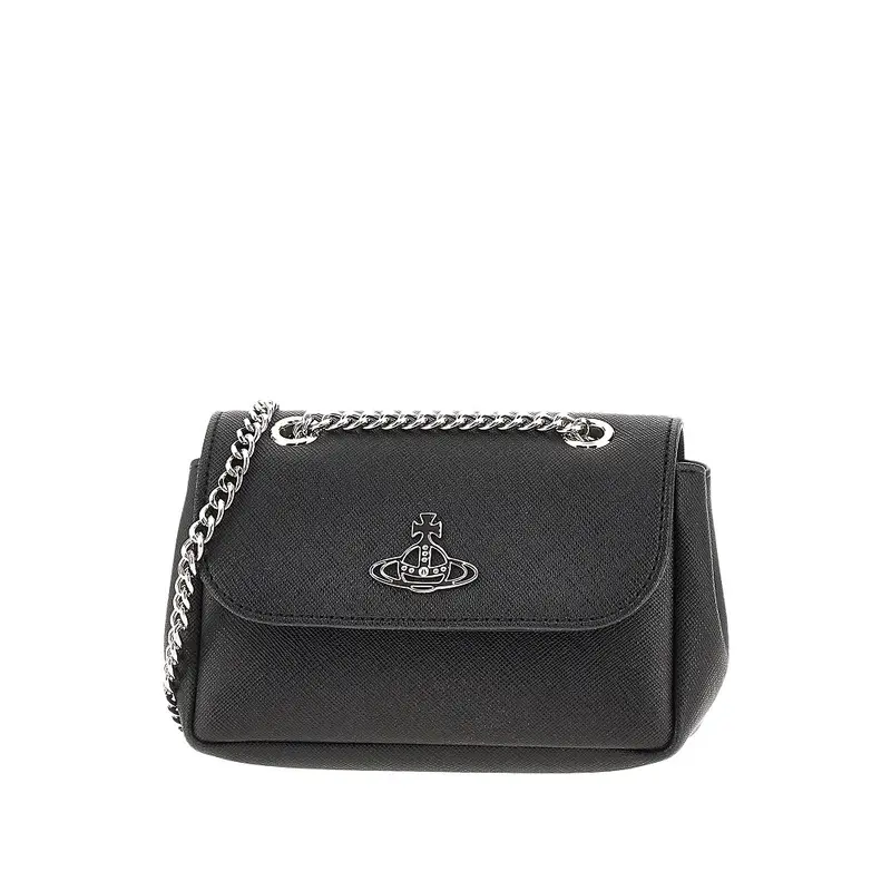 Mini bag in ecopelle saffiano con catena