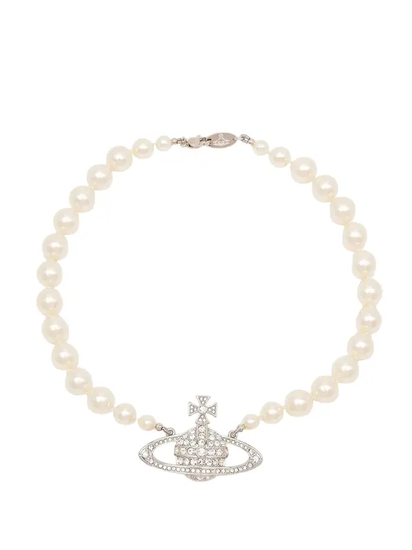 "Mini Bas Relief Pearl Choker"