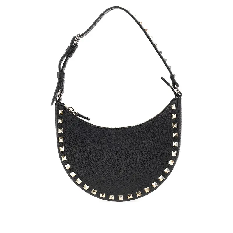 Mini borsa hobo 'Rockstud' in pelle grain