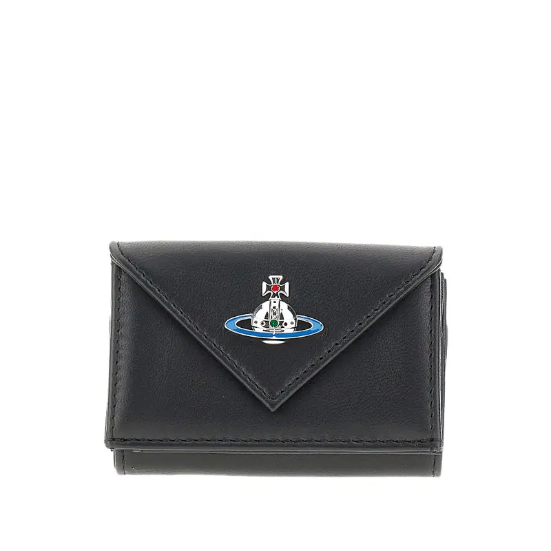 Mini portafoglio tri-fold in nappa