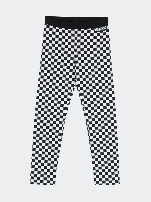 Moschino Leggings Elasticizzato con Stampa Scacchi