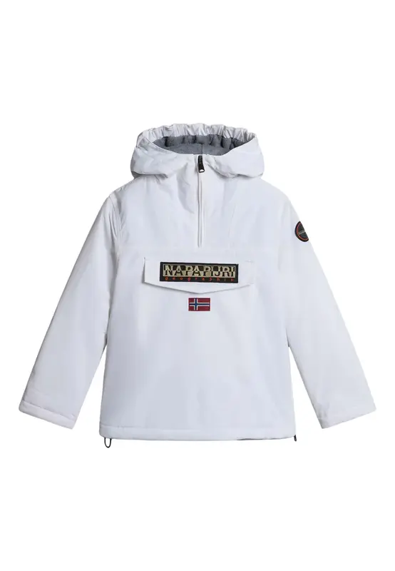 Napapijri Giubbino in Nylon A Cappuccio Fisso con Imbottitura Down-free Riciclata