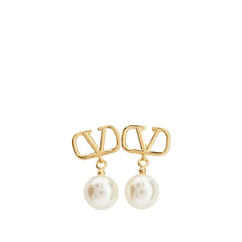Orecchini 'VLogo Signature' con perle