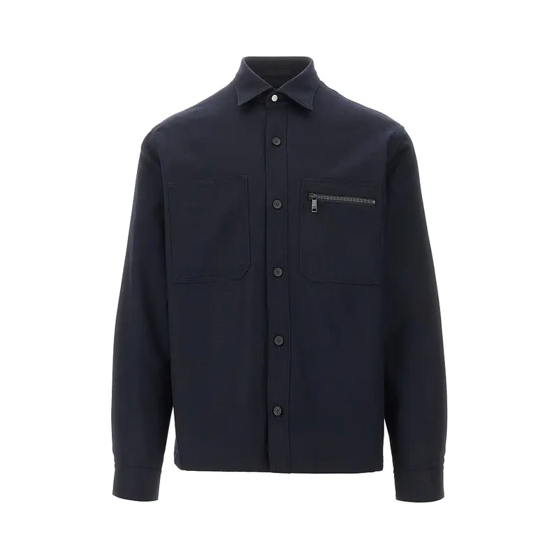 Overshirt in Techmerino imbottita