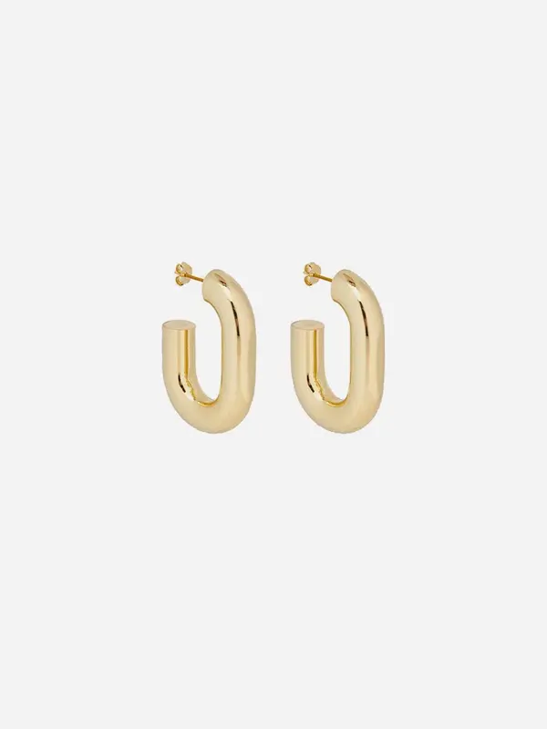 "Oversized single hoop earrings"