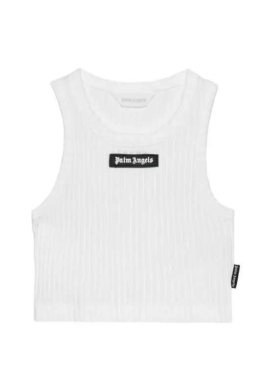 Palm angels Canotta Top Elasticizzato Bianco Off White