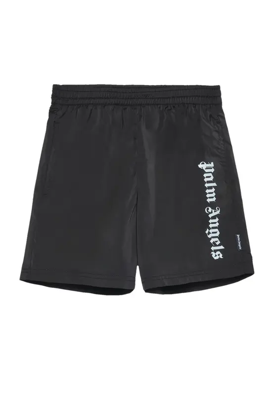Palm angels Costume Nero Maxi Logo Per Ragazzi
