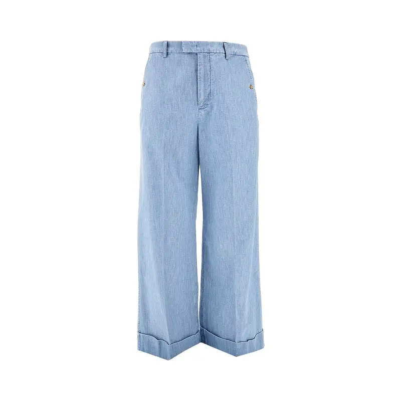 Pantalone a gamba ampia in denim