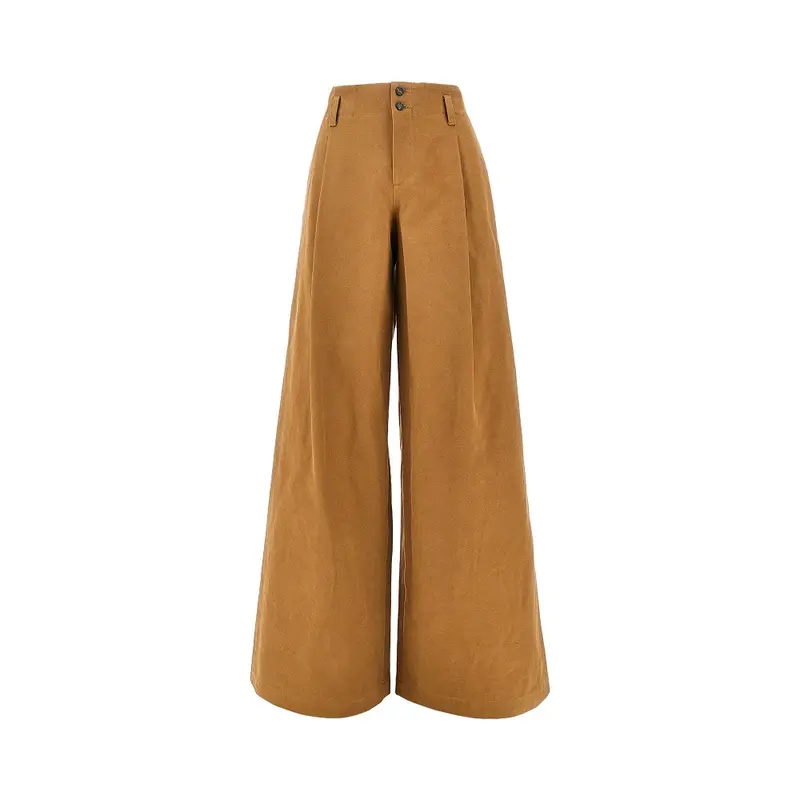 Pantalone ampio in tela con pince