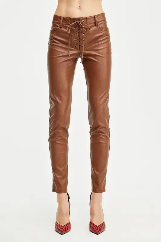 Pantalone Aniye By in ecopelle / Marrone