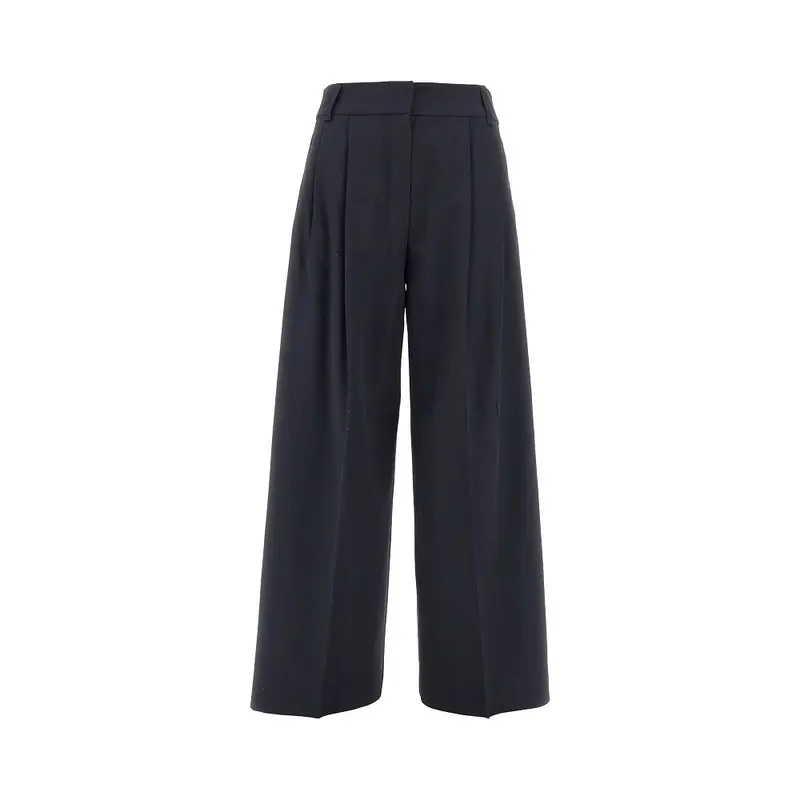 Pantalone con pince in twill
