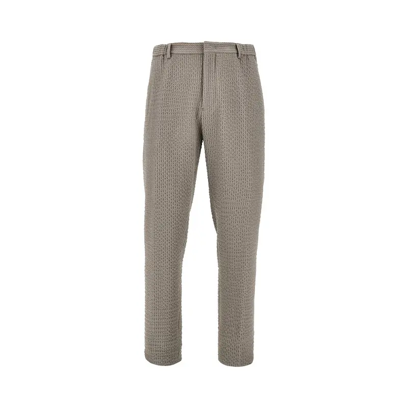 Pantalone in jersey di lana goffrato