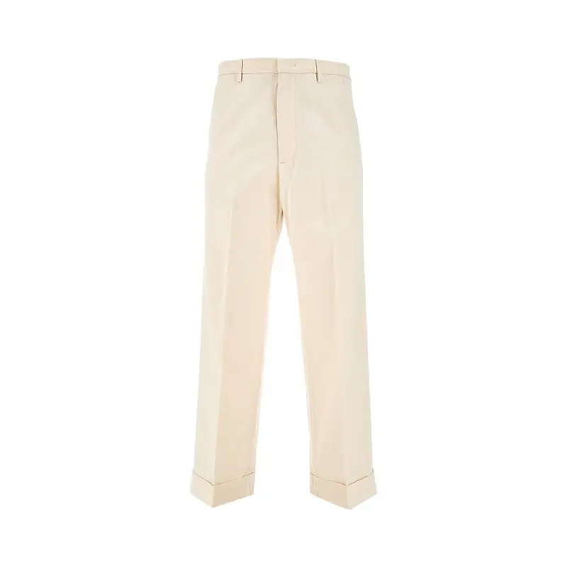 Pantalone in tela con risvolto