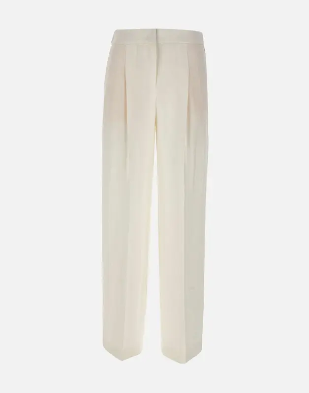 Pantaloni relaxed fit in misto lino