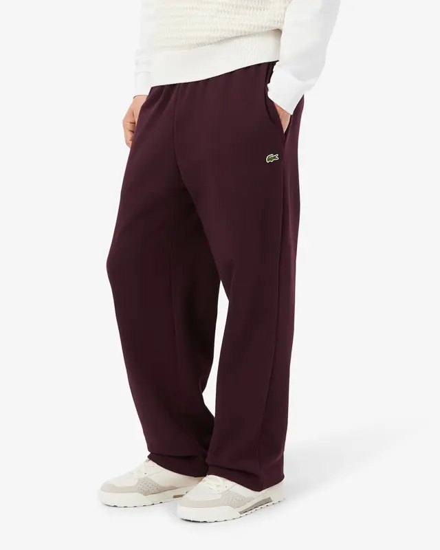 Pantaloni Relaxed Fit in Tessuto Felpato / Bordeaux