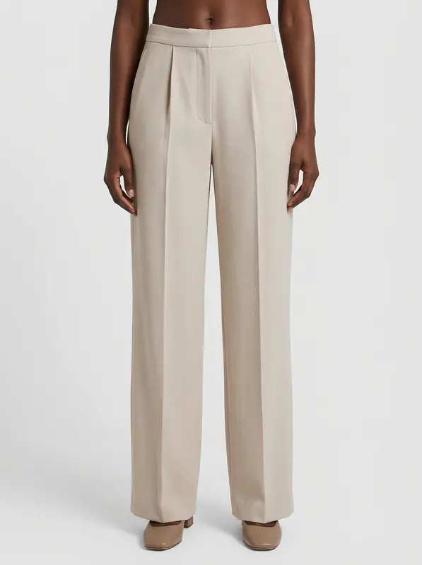 Pantaloni Slim in Viscosa / Beige