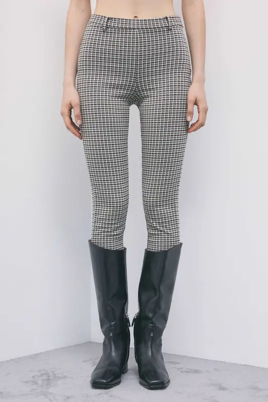 Pantaloni Slim Sartoriali Check / Grigio