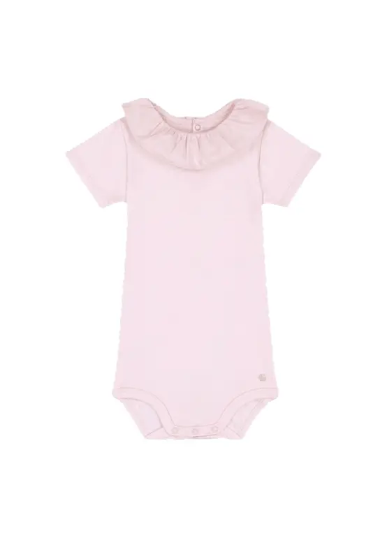 Petit bateau Body con Colletto in Cotone Tinta Unita Neonata Proveniente da Agricoltura Biologica