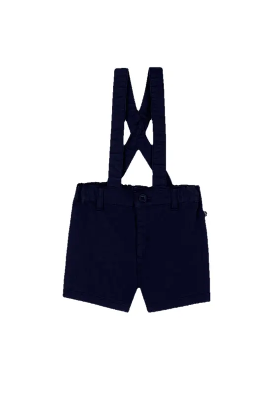 Petit bateau Salopette Shorts con Bretelle in Serge Neonato Cotone Proveniente da Agricoltura Biologica